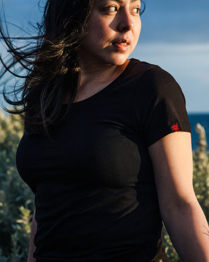 Round Neck T-shirt, Womens Black