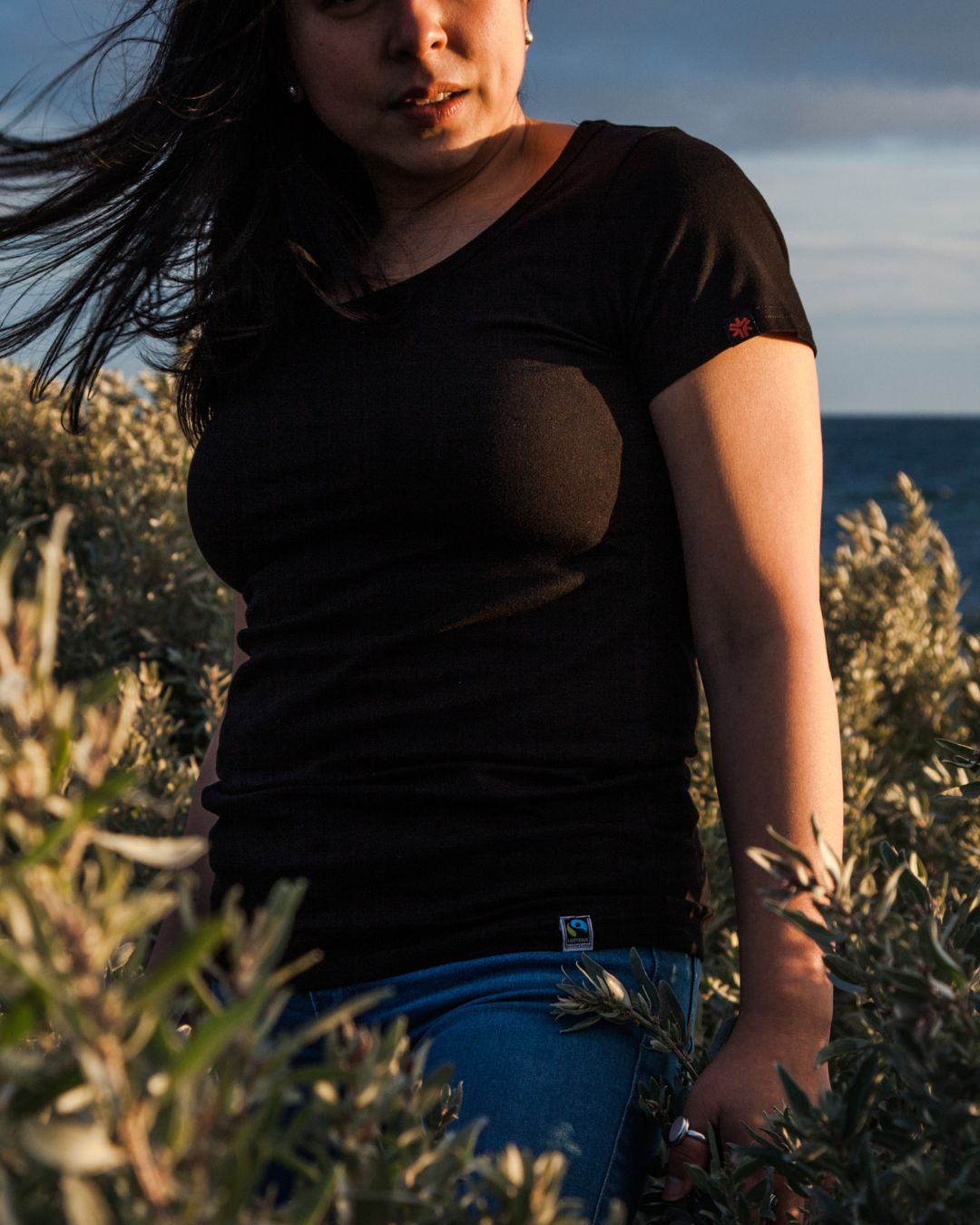 Round Neck T-shirt, Womens Black