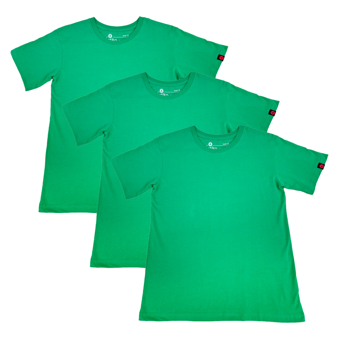 Etiko Fairtrade Certified Ethical 100% Organic Cotton T-shirt Bundle, Unisex, Green