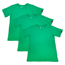 ROUND NECK T-SHIRT, UNISEX GREEN (3 pack) - Vegan America