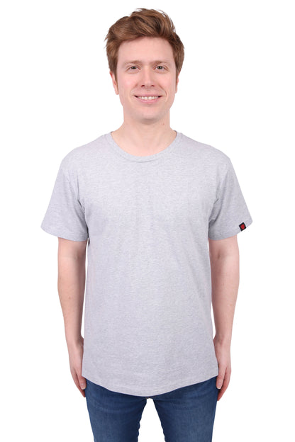 Round Neck T-shirt, Unisex Grey Marle
