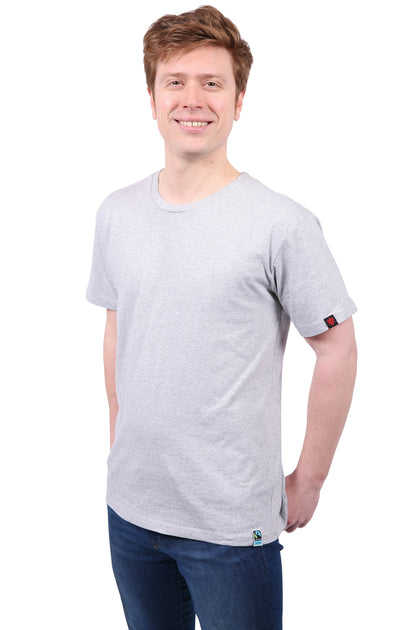 Round Neck T-shirt, Unisex Grey Marle