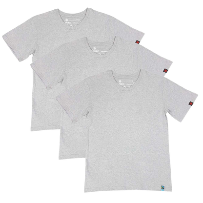 Etiko Fairtrade Certified Organic Cotton Grey Marle Unisex T-Shirt Bundle, Eco-Friendly