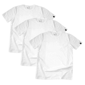 ROUND NECK T-SHIRT, UNISEX WHITE (3 pack) - Vegan America