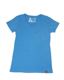 Round Neck T-shirt, Womens Blue Marle
