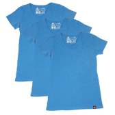 ROUND NECK T-SHIRT, WOMENS BLUE MARLE (3 Pack)
