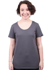 Round Neck T-shirt, Womens Charcoal - Vegan America