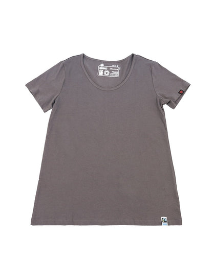 Round Neck T-shirt, Womens Charcoal