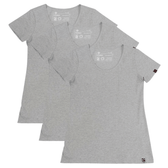 ROUND NECK T-SHIRT, WOMENS GREY MARLE (3 Pack) - Vegan America