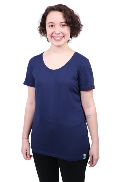 Etiko Fairtrade Certified Organic Cotton Navy Womens Round Neck T-Shirt Bundle, Eco-Friendly