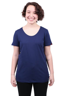 ROUND NECK T-SHIRT, WOMENS NAVY (3 Pack) - Vegan America