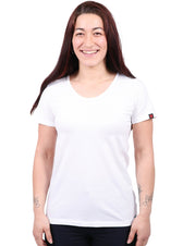 Round Neck T-shirt, Womens White - Vegan America