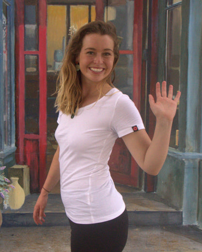 Round Neck T-shirt, Womens White