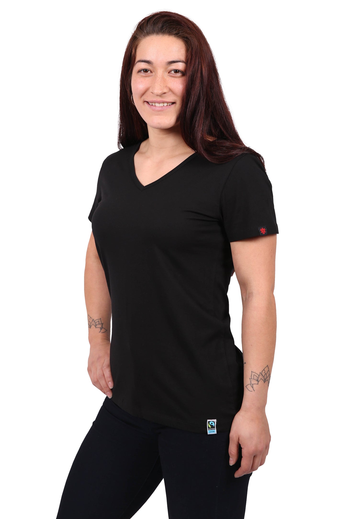 V-NECK T-SHIRT, WOMEN'S BLACK (3 Pack)