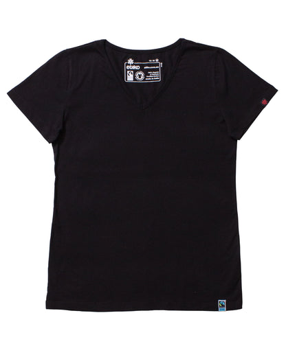V-Neck T-shirt, Womens Black