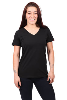 V-NECK T-SHIRT, WOMEN'S BLACK (3 Pack) - Vegan America