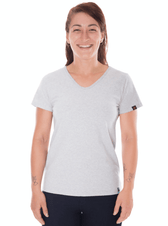 V-Neck T-shirt, Womens Grey Marle - Vegan America