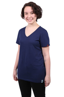 V-Neck T-shirt, Womens Navy