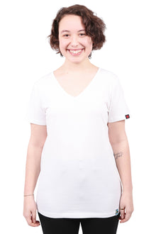 V-Neck T-shirt, Womens White