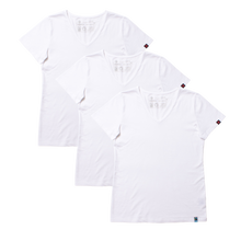 V-NECK T-SHIRT, WOMEN'S WHITE (3 Pack)