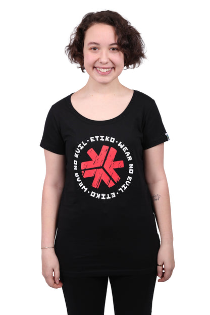 Wear No Evil 1.0 Printed T-shirt, Womens Black