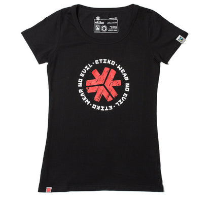 Wear No Evil 1.0 Printed T-shirt, Womens Black