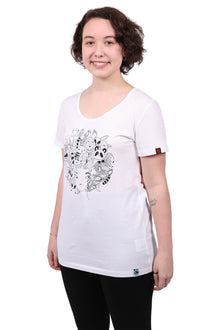 Zoo Hair Printed T-Shirt, Womens White