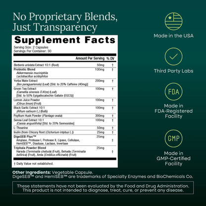 Colon Cleanse + GLP - 1 Support Supplement for Weight Loss & Energy - Vegan America