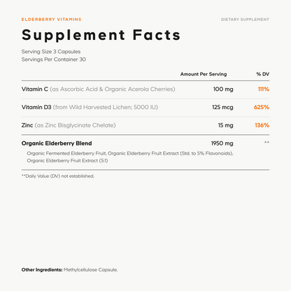 Organic Elderberry Vitamins Capsules