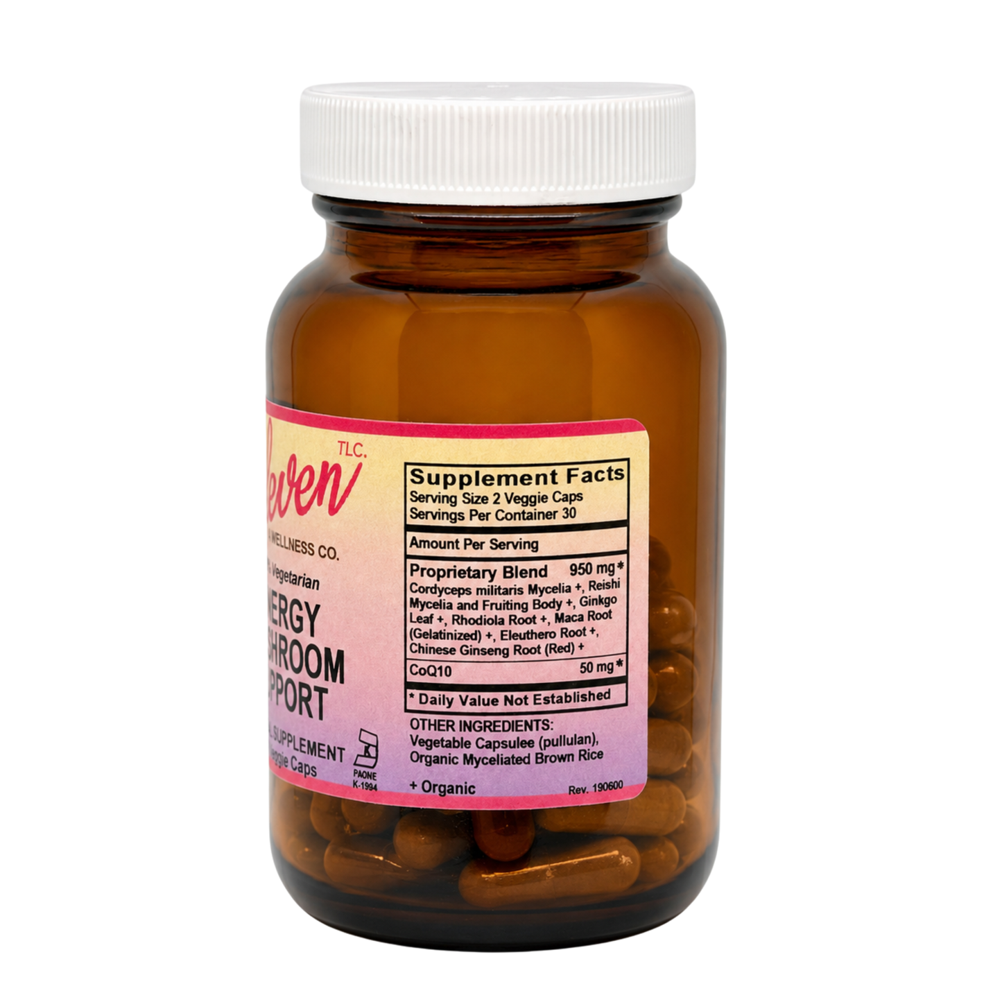 Energy Mushroom + Adaptogen Capsules | Stamina | 60 Capsules