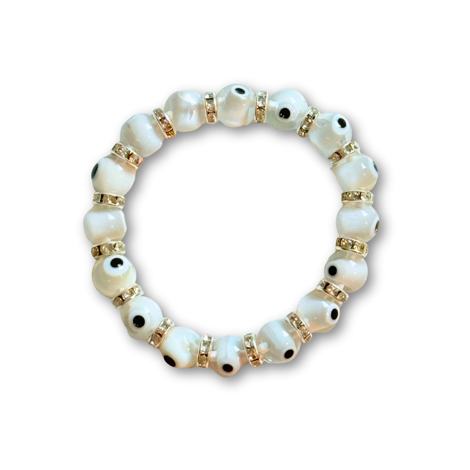 Evil Eye Beaded Bracelets - White
