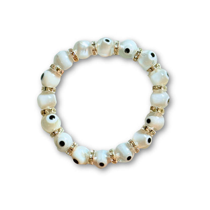 Evil Eye Beaded Bracelets - White