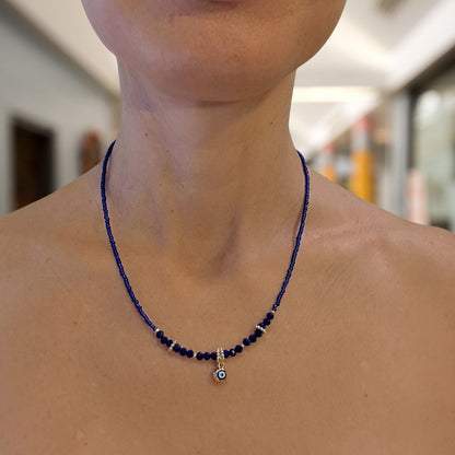 Evil Eye Charm Necklaces - Blue