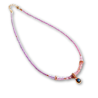 Evil Eye Charm Necklaces - Lilac