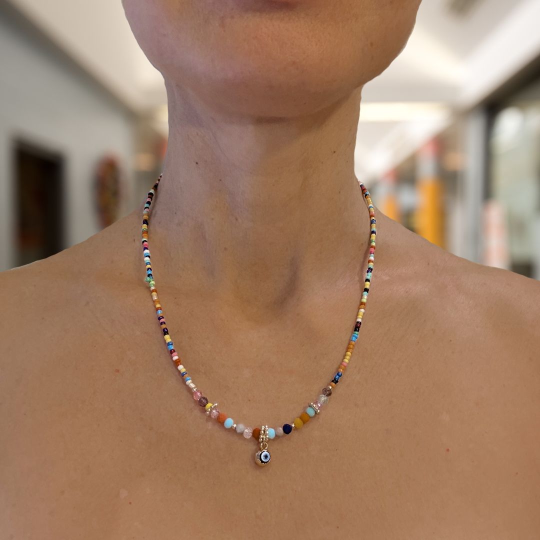 Evil Eye Charm Necklaces - Multi-Colored