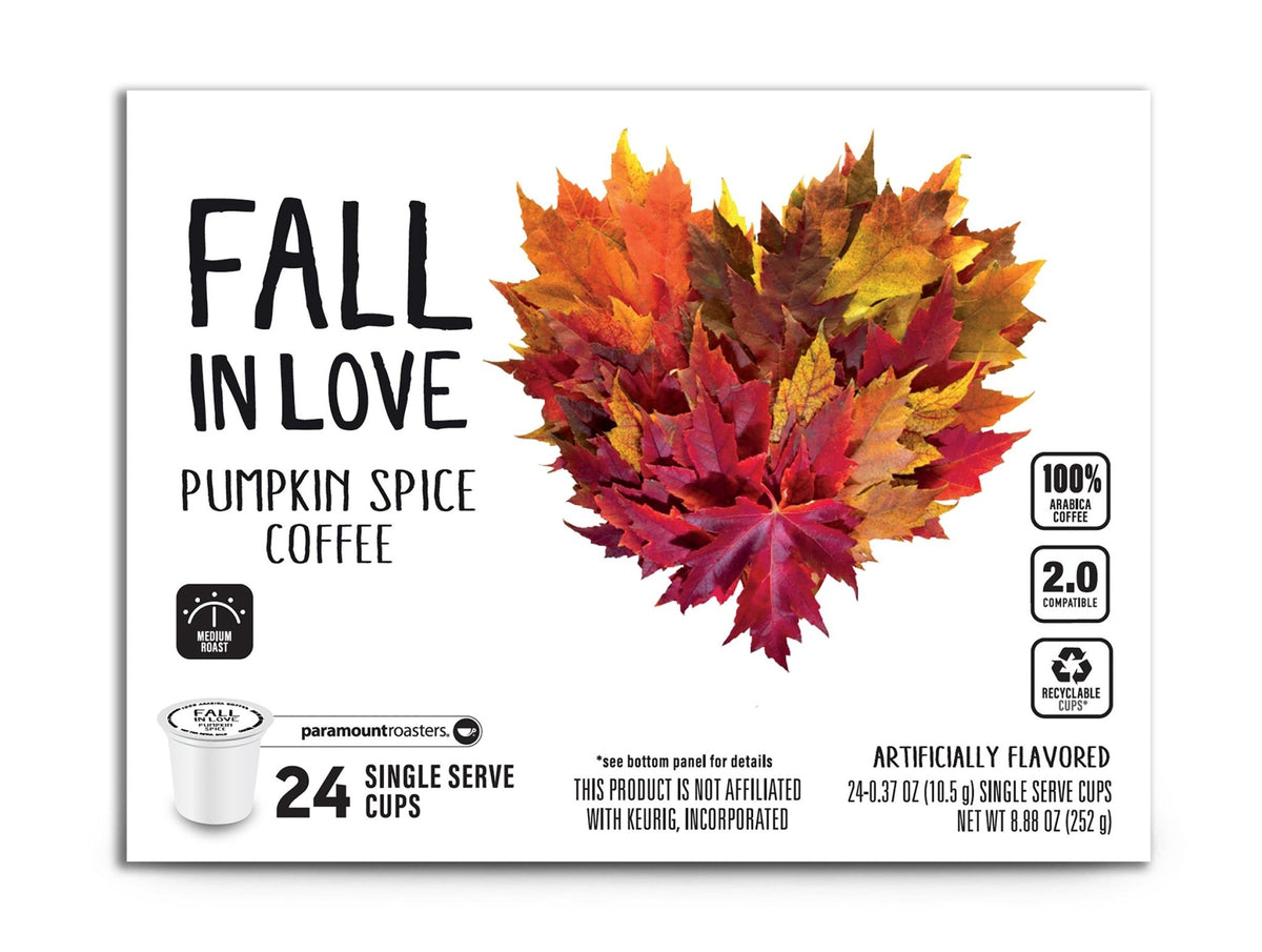Fall in Love Pumpkin Spice Flavored 24 ct Single Serve Coffee - Vegan America