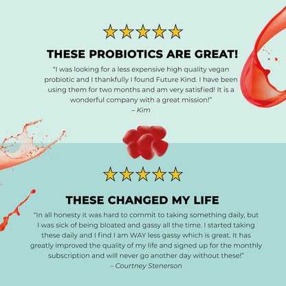 Organic Vegan Probiotic Gummies: Gas & Bloating Relief