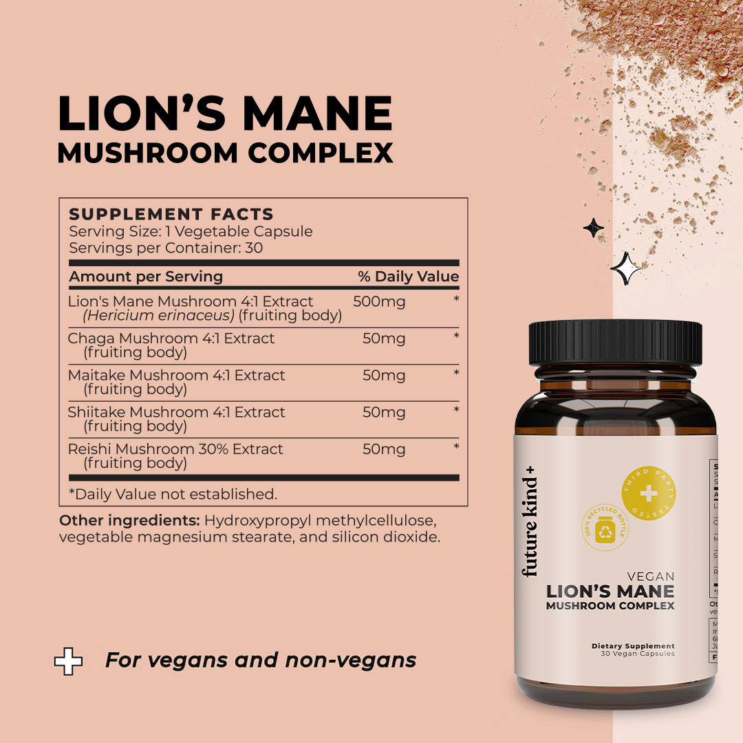 Vegan Lion's Mane Mushroom Complex Supplement