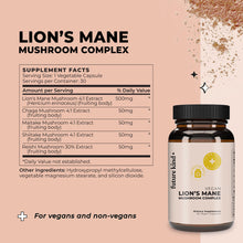 Vegan Lion's Mane Mushroom Complex Supplement