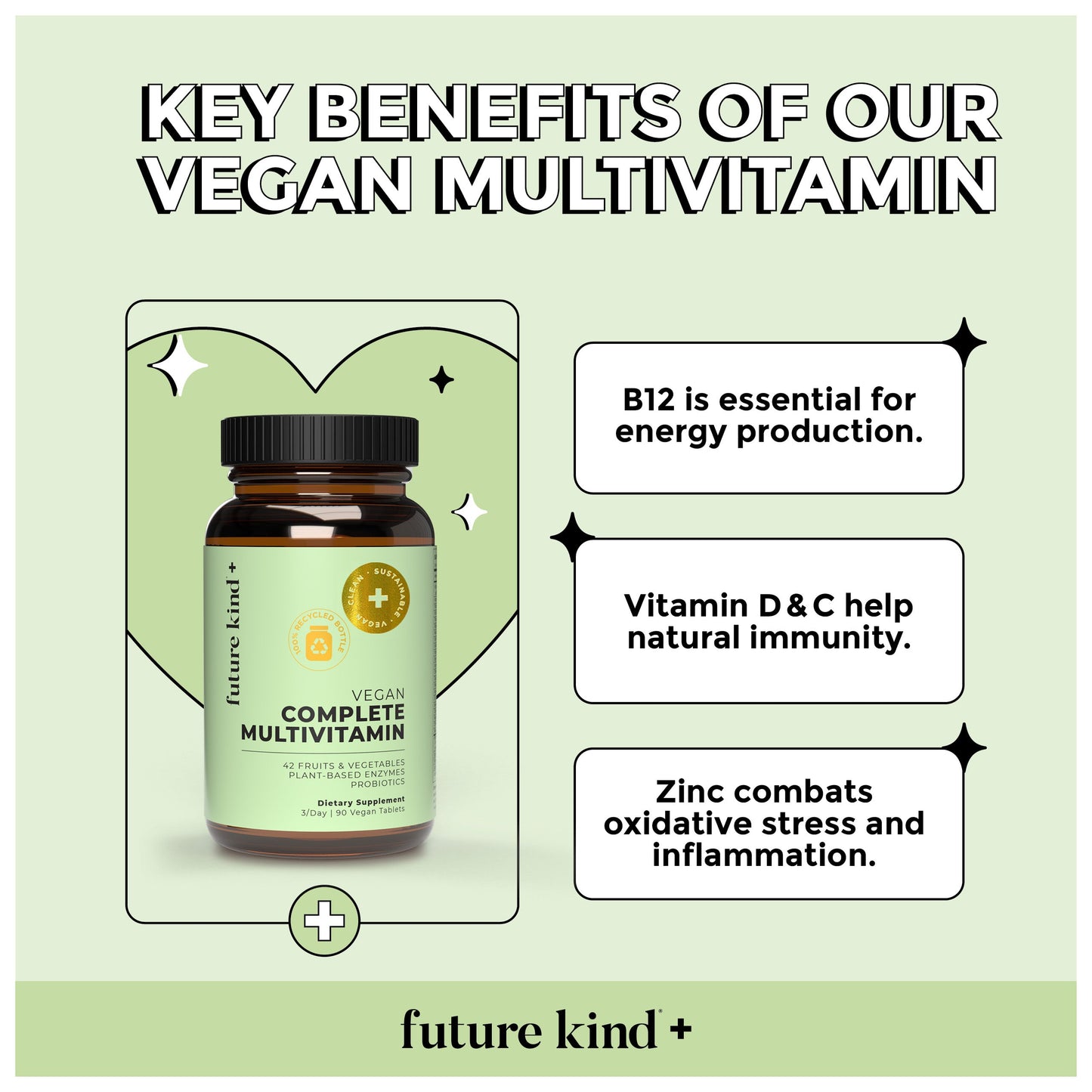 Vegan Complete Multivitamin (Vitamins + Probiotic + Enzymes)