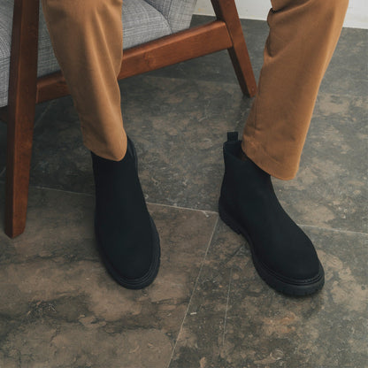 Men's Vegan Chelsea Boots Faber Black - Second Life