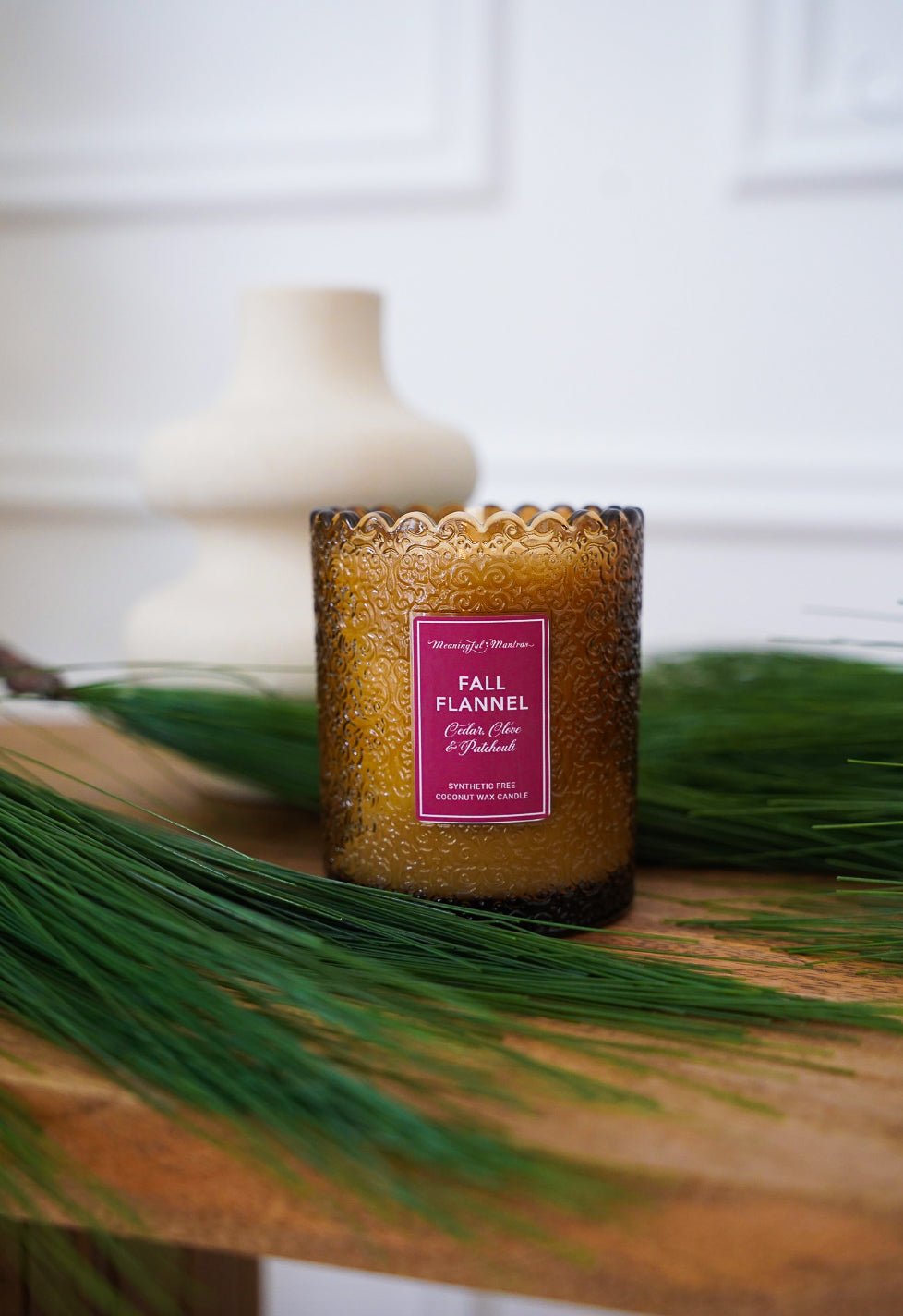 Fall Flannel Natural Candle 8oz Kaia Collection - Vegan America