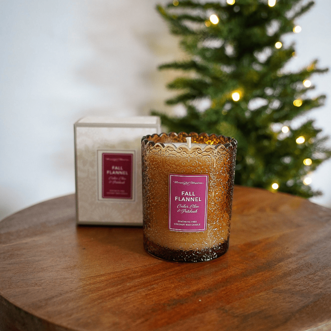 Fall Flannel Natural Candle 8oz Kaia Collection - Vegan America
