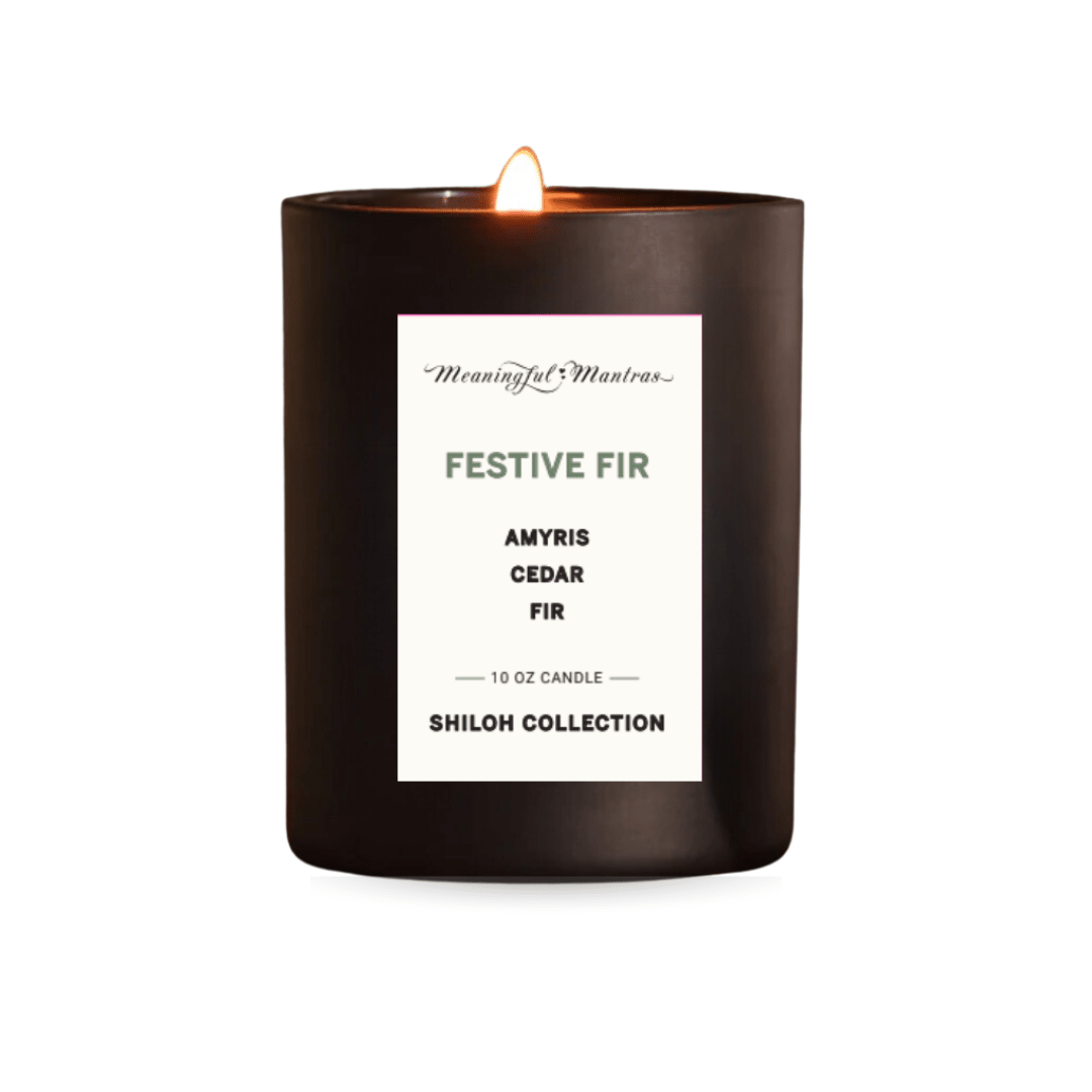 Festive Fir Natural Candle 10oz Shiloh Collection - Vegan America