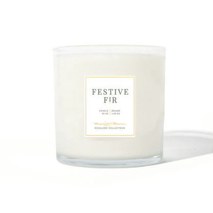 Festive Fir Natural Candle 55oz Rosaline Collection - Vegan America