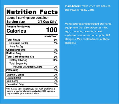 Freeze Dried Corn - Fire Roasted - Vegan America