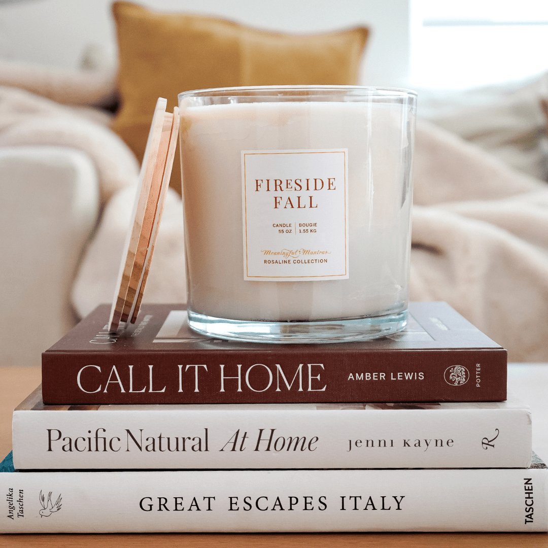Fireside Fall Natural Candle 55oz Rosaline Collection - Vegan America