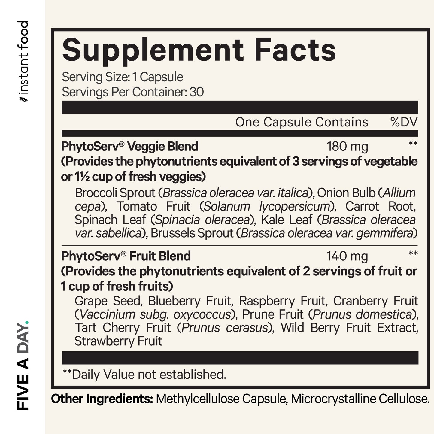 Instantfood Five A Day Fruits & Veggies Vitamins