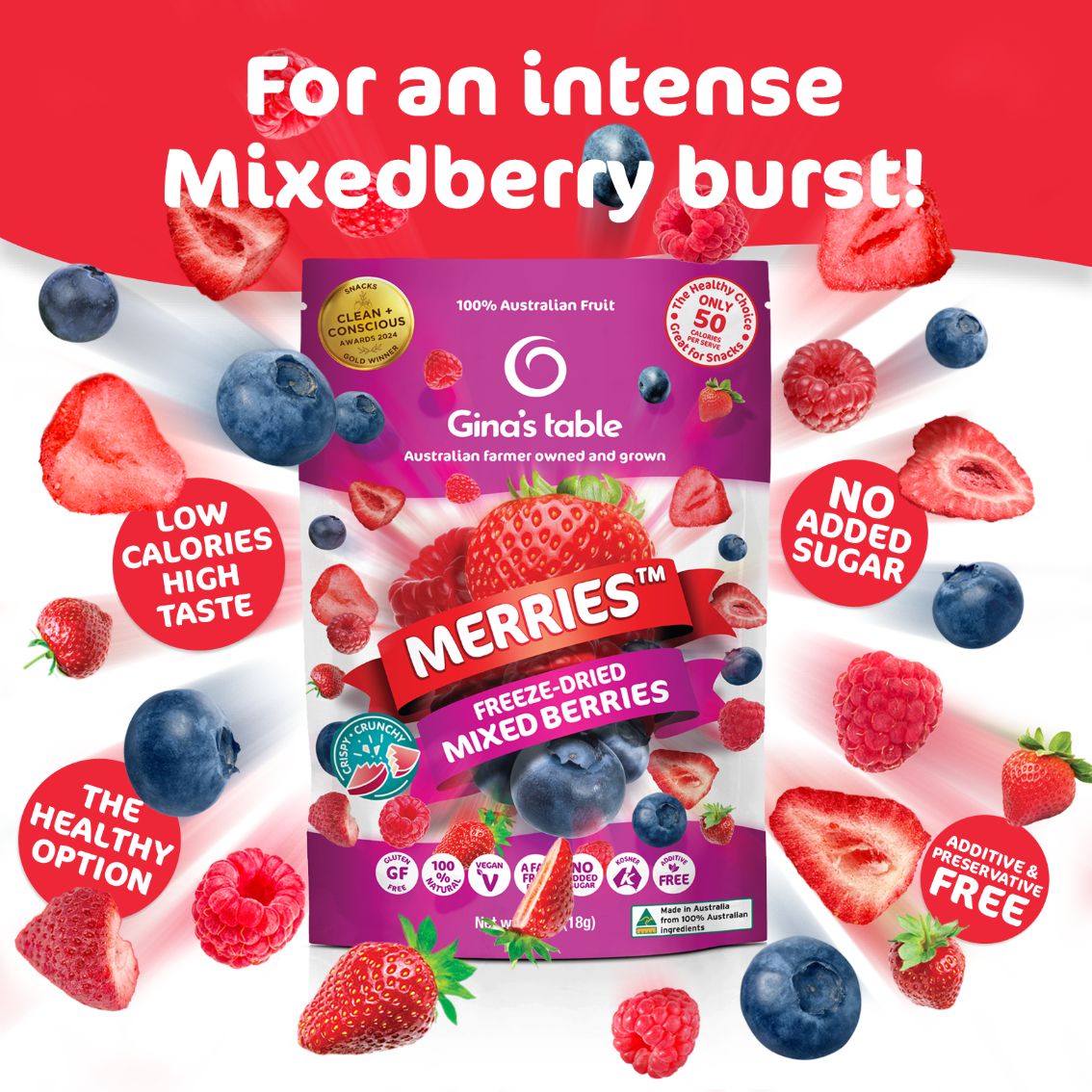 Freeze Dried Mixed Berries - Vegan America
