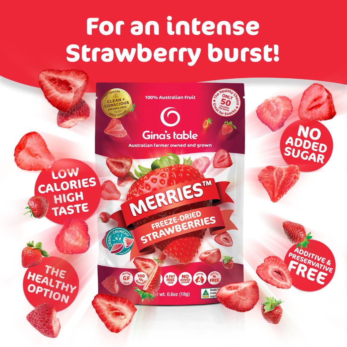 Freeze Dried Strawberries - Vegan America